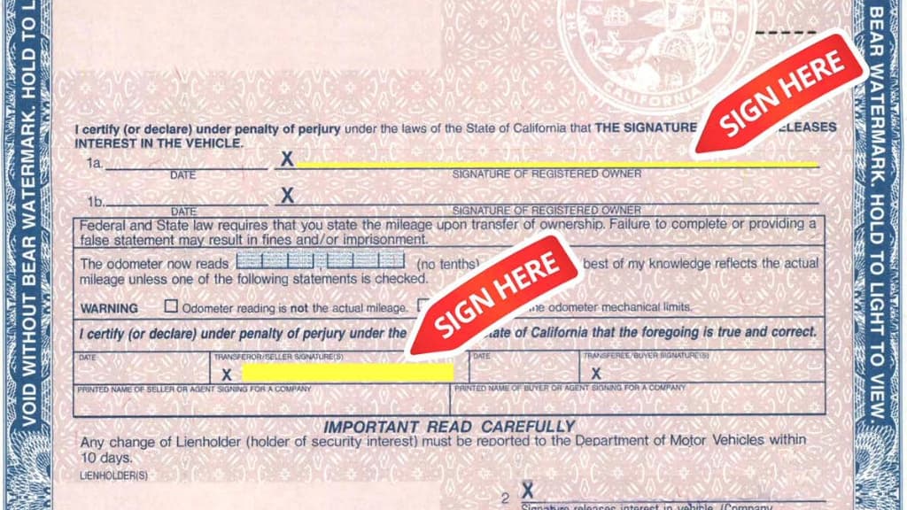 California title — where to sign