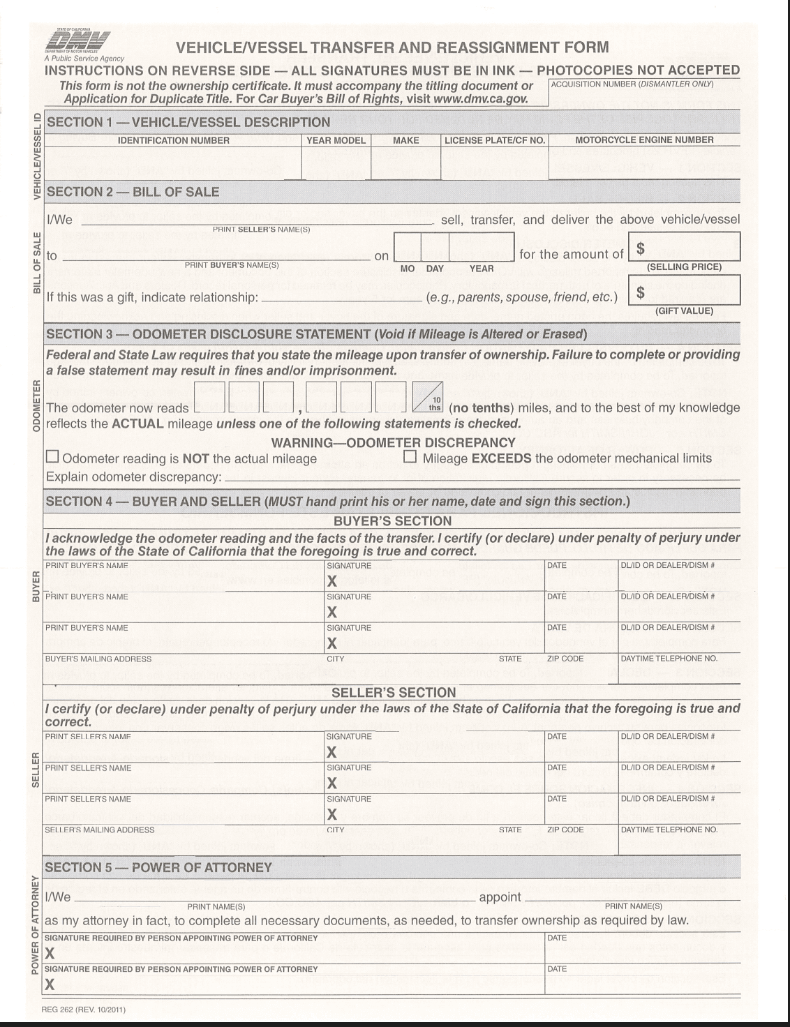 REG 262 form